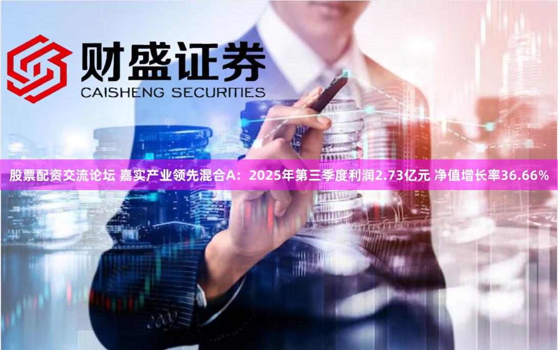 股票配资交流论坛 嘉实产业领先混合A：2025年第三季度利润2.73亿元 净值增长率36.66%