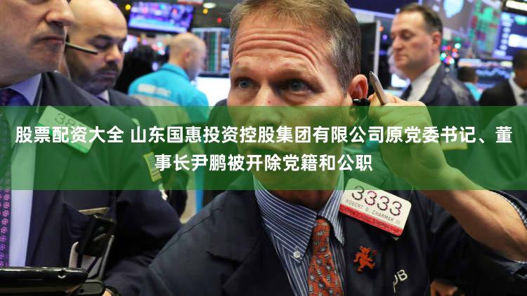 股票配资大全 山东国惠投资控股集团有限公司原党委书记、董事长尹鹏被开除党籍和公职